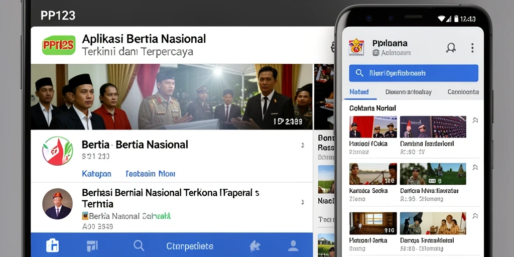 Tampilan antarmuka pengguna aplikasi PP123 yang sederhana dan informatif.