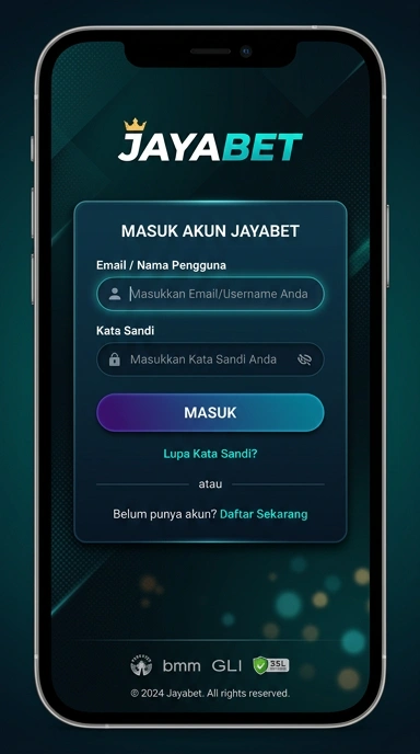 Tampilan halaman login jayabet