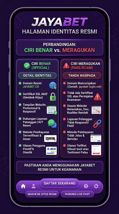 Tampilan kanal resmi jayabet